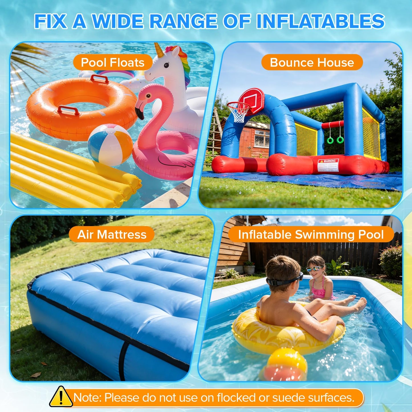 Inflatable Repair Tape 4 in x 7 ft, Waterproof Clear Repair Patch Kit for Bounce House, Pool Floats, Air Mattress, Tent, Tarp and Pool Toys