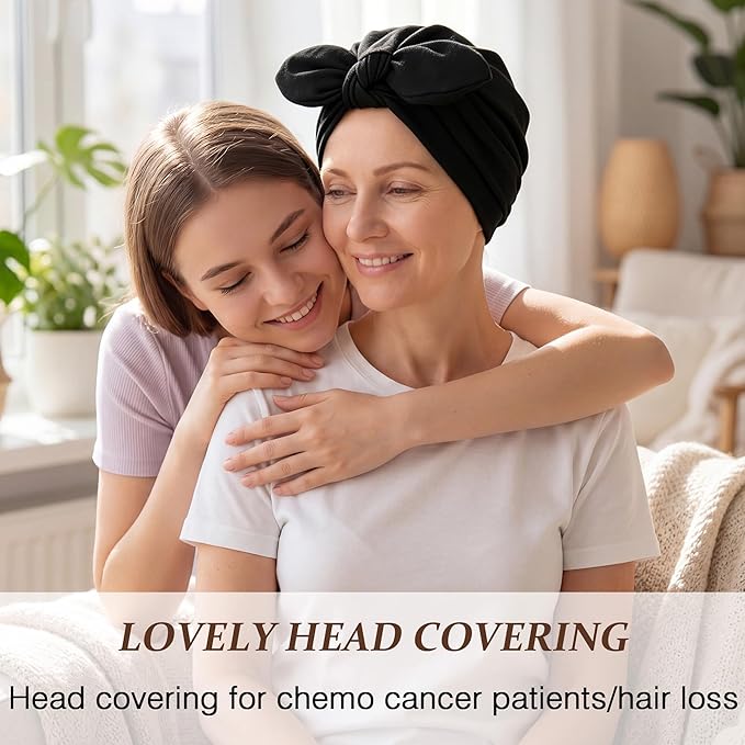 Ababalaya Satin Lined Beanies for Women Chemo Headwear Silky Lined Cotton Sleeping Cap