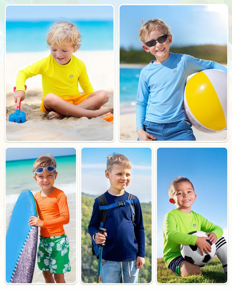 Boys Fishing Sun UV Shirt, Outdoor Youth Long Sleeve SPF Quick Dry Running Swimming Rash Guard T-Shirt