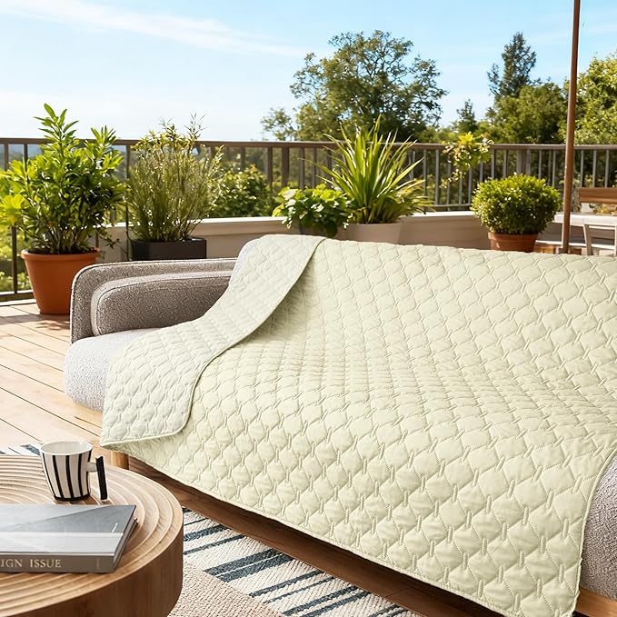 gogobunny 100% Double-Sided Waterproof Dog Bed Cover Pet Blanket Sofa Couch Furniture Protector for Puppy Large Dog Cat, Reversible (68x82 Inch (Pack of 1), Dark Cream/Light Cream)
