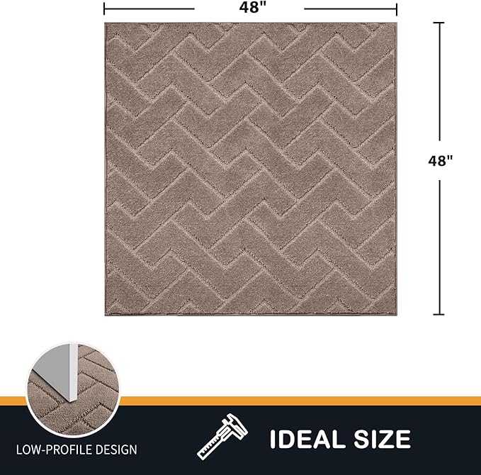 PURRUGS Dirt Trapping Door Mat 48" x 48", Non-Slip Machine Washable Entry Rug, Dog Doormat, Indoor Front Door Mat, Super Absorbent Entryway Rug for Muddy Shoes & Paws, Grayish Brown