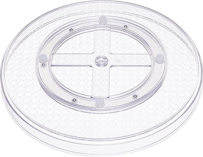 Amazon Basics Clear Lazy Susan Turntable Organizer for Organization, 12-Inch, 2-Pack
