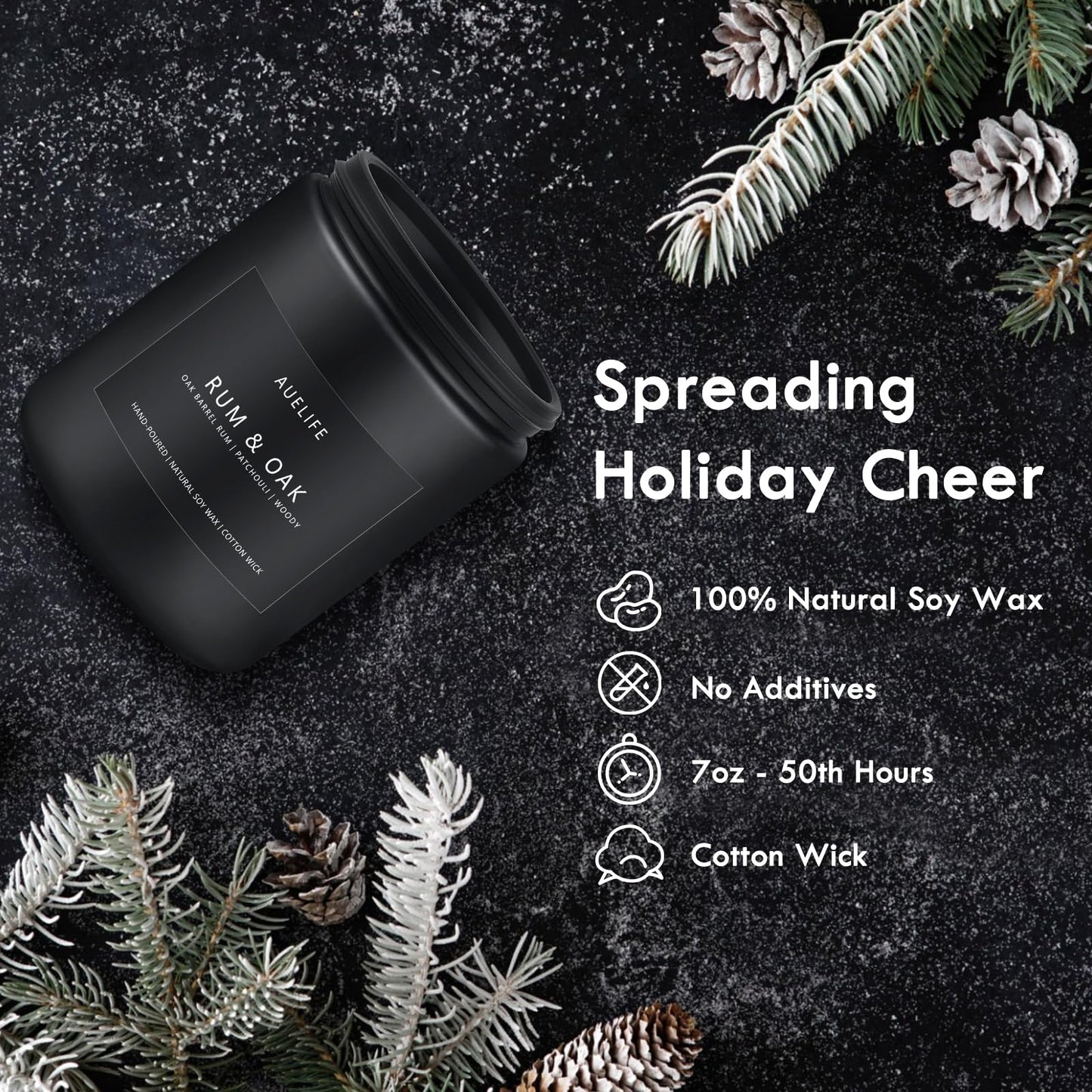 Scented Candles Set | Candle Gifts for Men - Masculine Candle, Soy Candles for Home Scented - 4 Pack Aromatherapy Gift for Dad Fathers Day- Scent of Teakwood & Mahogany/Whiskey Tobacco/Rum & Oak/Cedar