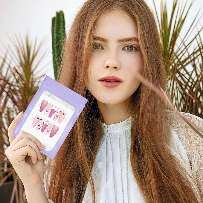 100PCS Empty Solid Purple Holographic Nail Storage Bag Press on Nail Packaging Bag and 100PCS Shiny white cardboard Nail Tips Packaging Bags with 1 Roll Transparent Tape