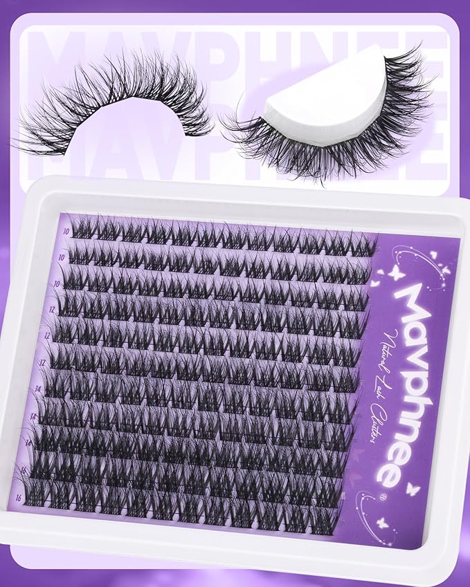 Natural Cluster Lashes Extensions Wispy Eyelash Clusters Gently Fluffy Lash Clusters Waterproof Cluster Eyelash Extensions Beginner-Friendly Individaul Lashes Salon Look (132Pcs, 10-16MM, LC-Curly)