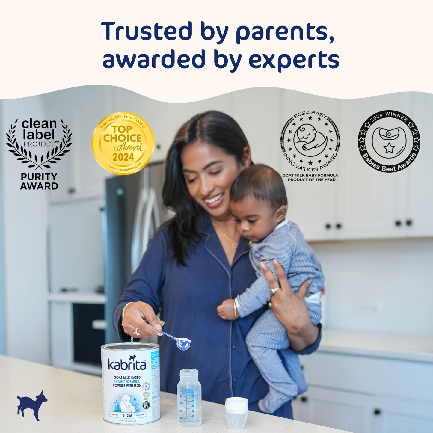 Kabrita Goat Milk-Based Infant Formula Powder, Designed for Gentle Digestion, Gentle Alternative to Cow’s Milk, with Iron, DHA, ARA & Prebiotics, for Infants 0–12 Months, Non-GMO, 14 oz (Pack of 12)