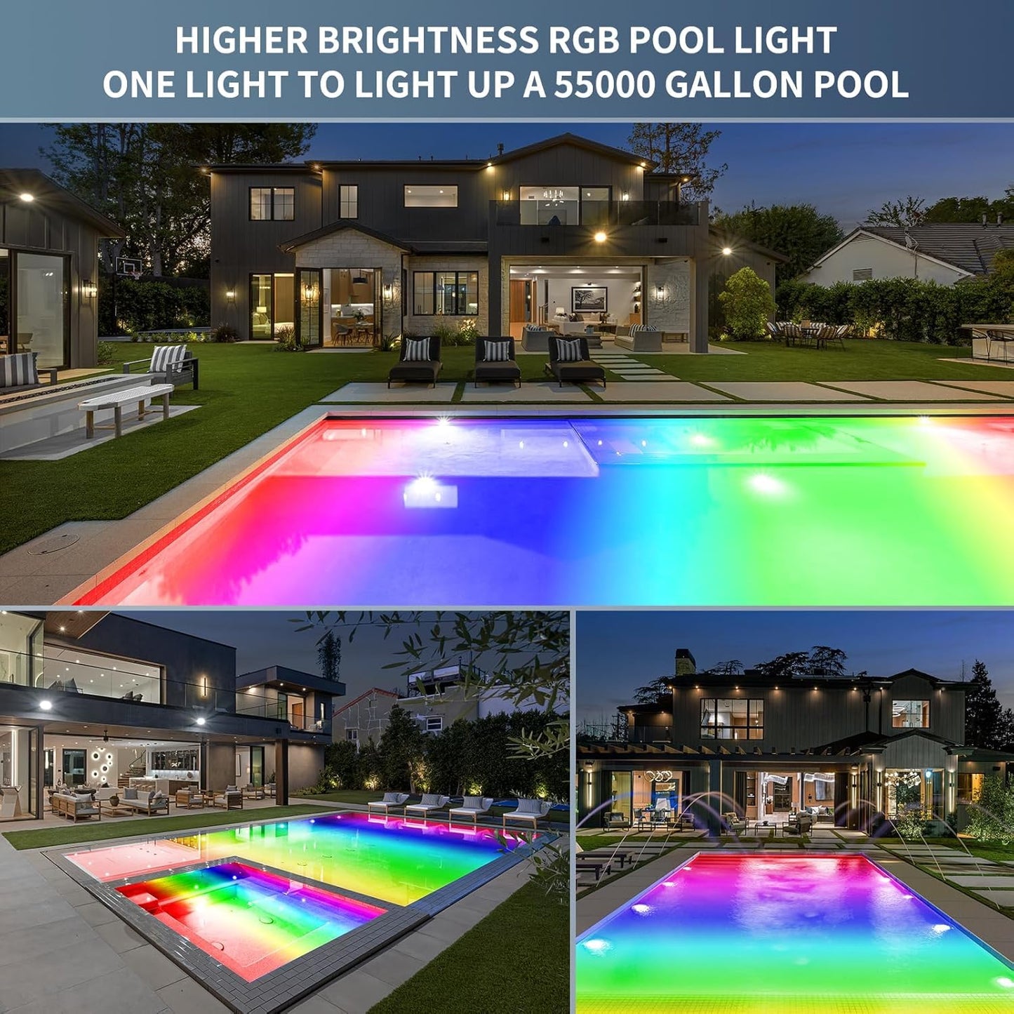 CEDIO LED Pool Light Bulb for Inground Pool, 2026 Upgraded 120V RGB Color Changing Pool Lights Underwater Pool Light with Remote Control, E26/E27 Replacement Pool Light (Pool Light Bulb Black)