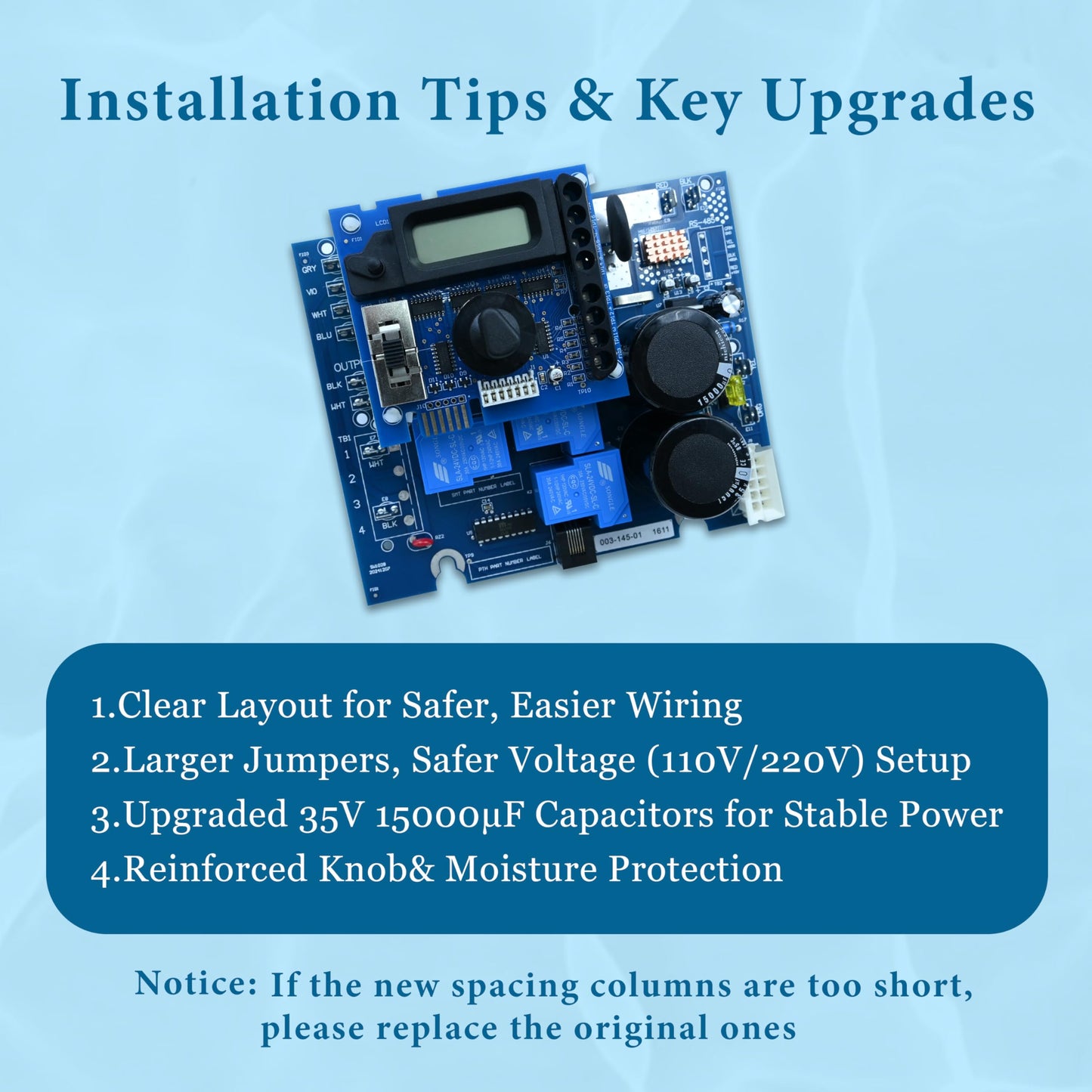 GLX-PCB-RITE Main Circuit Board & GLX-PCB-DSP Display Board，Fits The Hayward/Goldline Aqua Rite Saltwater Chlorinator，for Pool Chlorinators Replacement，Hayward aquarite Circuit Board
