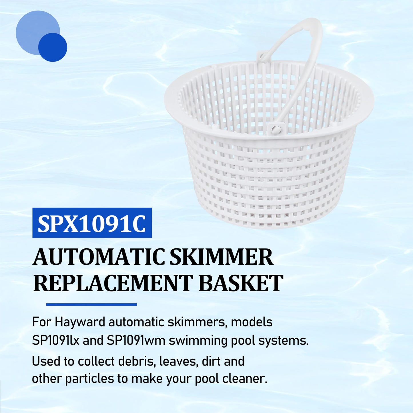 Sialvnd SPX1091C Replacement Above Ground Skimmer Basket for Hayward SP1091 WB736660,SP1091 with Handle -2pcs ﻿