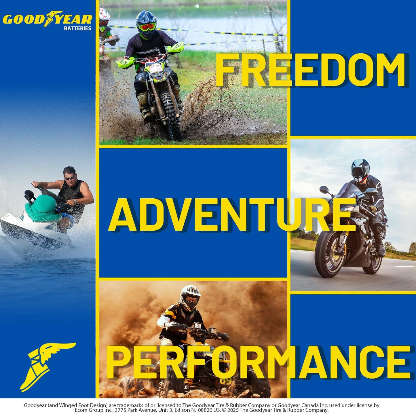 Goodyear GYTX5L - 12 Volt 5 AH, 80 CCA, Rechargeable High-Performance, Maintenance Free, SLA - AGM Battery for Motorcycle, ATV, UTV, 4-Wheeler, Snowmobile, Watercraft and more!