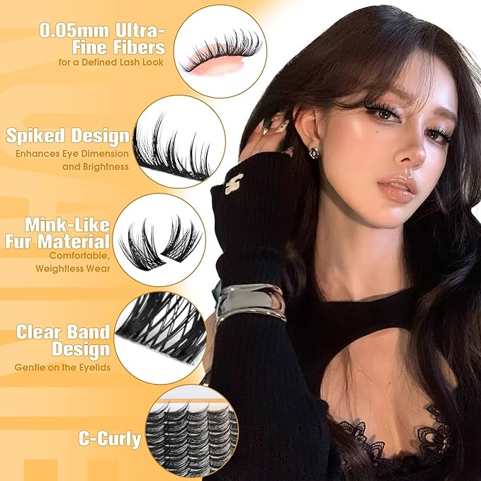 Manga Lash Clusters Fairy Natural Cluster Eyelash Extensions Wispy Lash Extensions Anime Eyelash Clusters 180PCS Individual Lash Extensions C Curly DIY Lashes Clusters by Ruairie