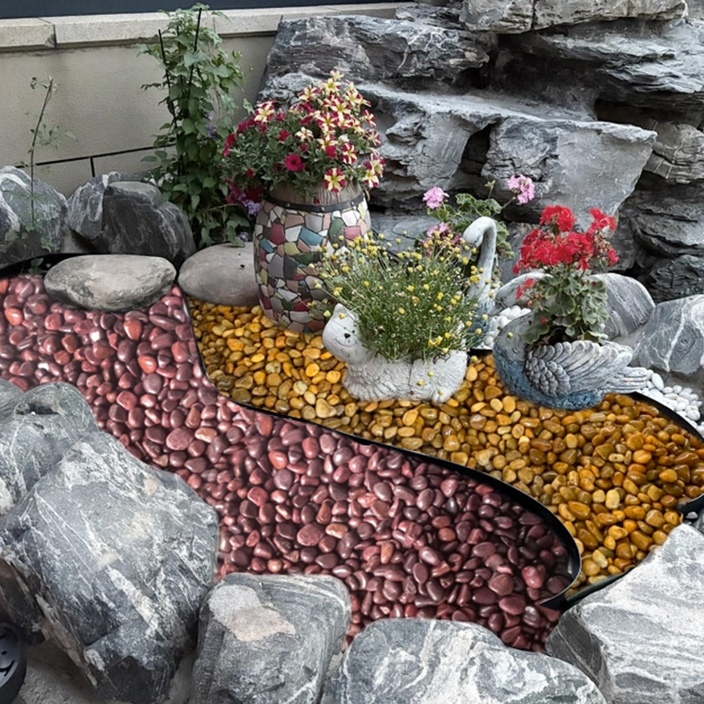 FANTIAN 20 lbs Red River Rocks for Garden, 2-3 Inch Polished Pebbles for Indoor Plants, Decorative Rocks Stones for Landscaping, Plants, Vases, Aquariums, Fountains, Pathways and Backyard