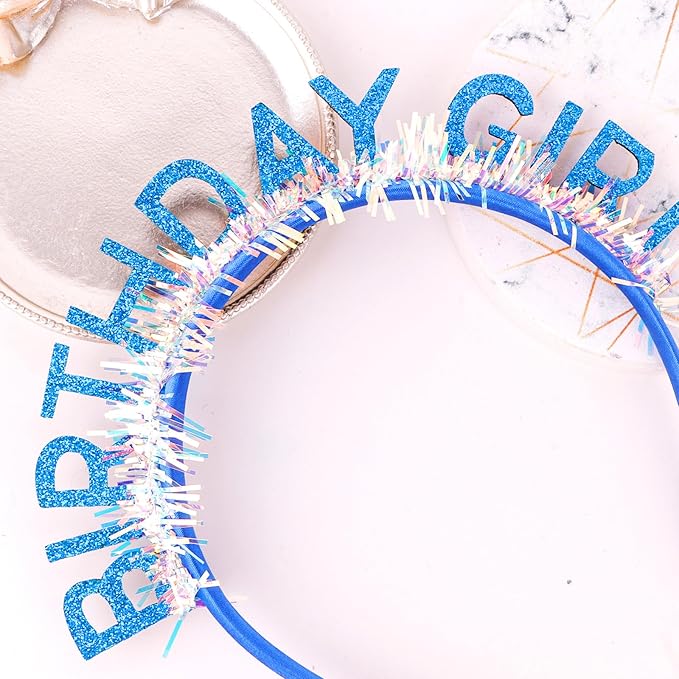 CIEHER Royal Blue Birthday Girl Headband Birthday Crown for Women Girls