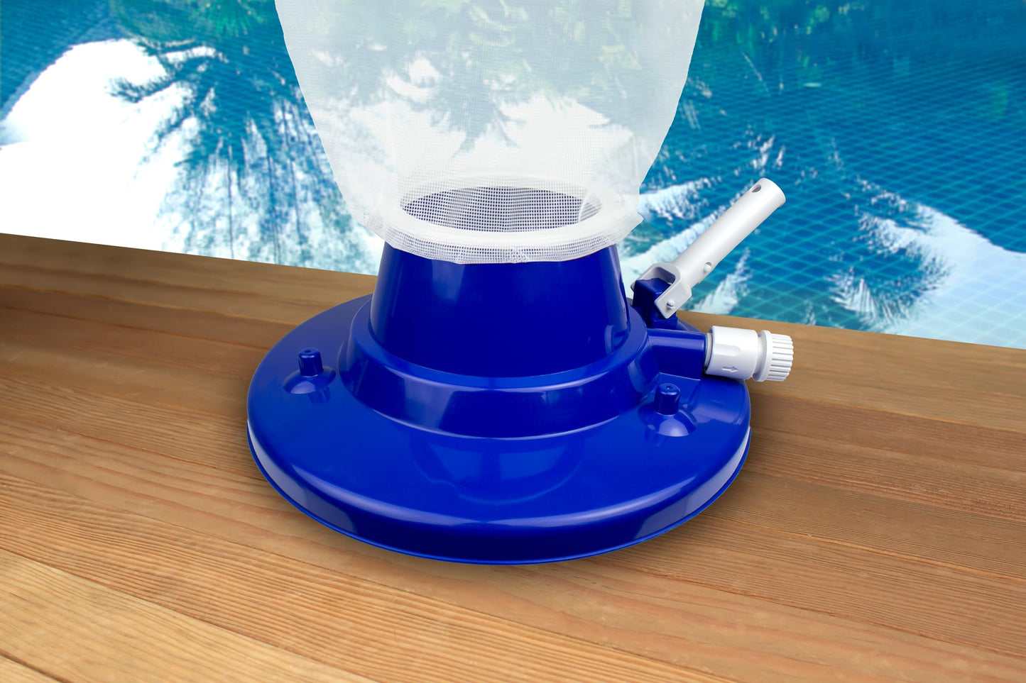 POOLMAVEN Heavy-Duty Pool Leaf Vacuum Head, Garden Hose Powered 15″ Cleaner with Large Mesh Bag for Inground and Above Ground Pools