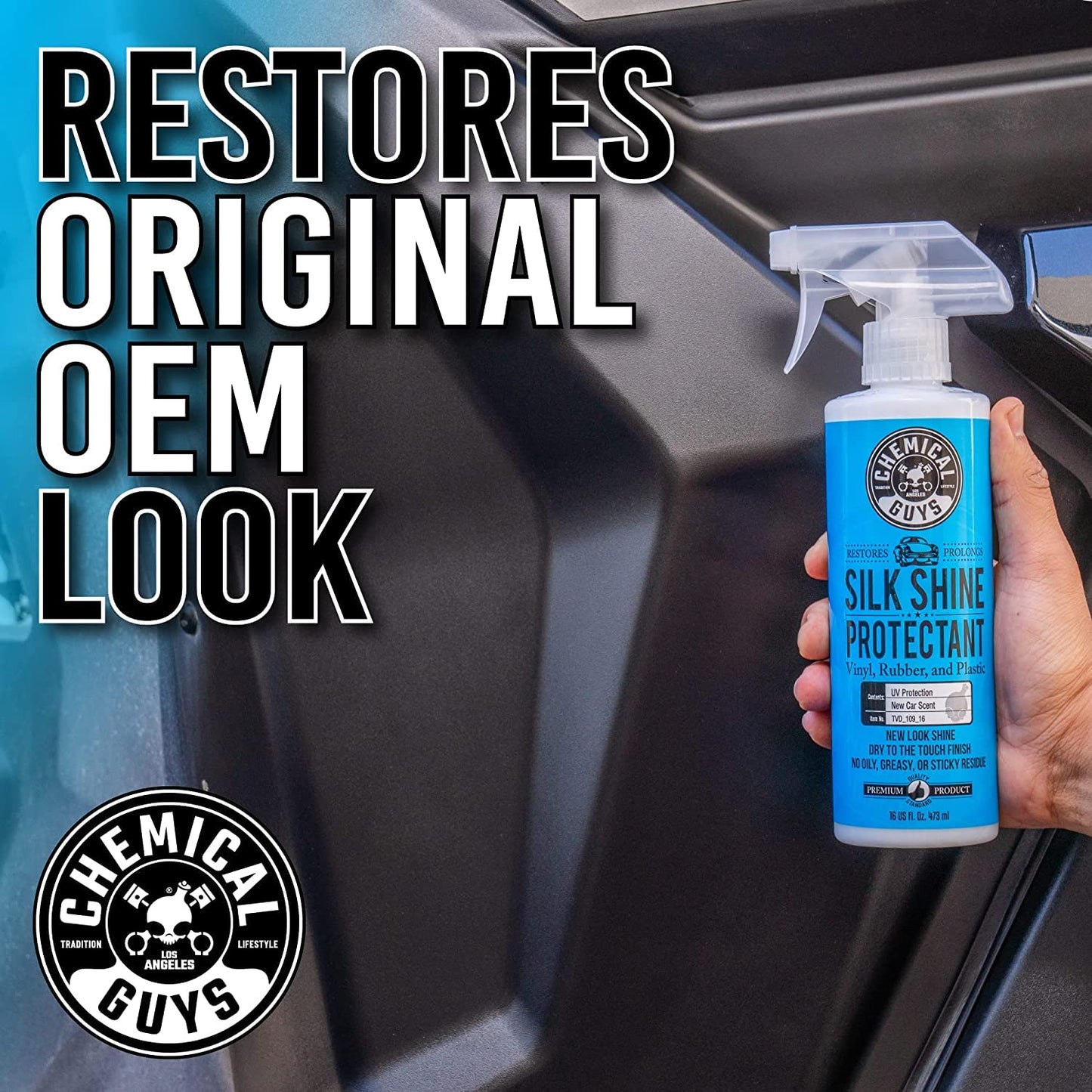 Chemical Guys TVD_109_1602 Silk Shine Spray-able Dry-to-The-Touch Dressing and Protectant for Tires, Trim, Vinyl, Plastic and More, Safe for Cars, Trucks, Motorcycles, RVs & More, 16 fl oz (2 Pack)