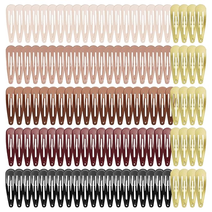 120 Pack 6 Color Snap Hair Clips | Non-Slip Snap Clips for Women & Girls | Durable Hairpins for Thick Hair, Updos, Braids & Buns | Secure Hold, Snag-Free Design
