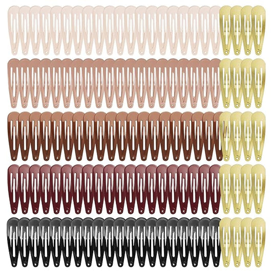 120 Pack 6 Color Snap Hair Clips | Non-Slip Snap Clips for Women & Girls | Durable Hairpins for Thick Hair, Updos, Braids & Buns | Secure Hold, Snag-Free Design