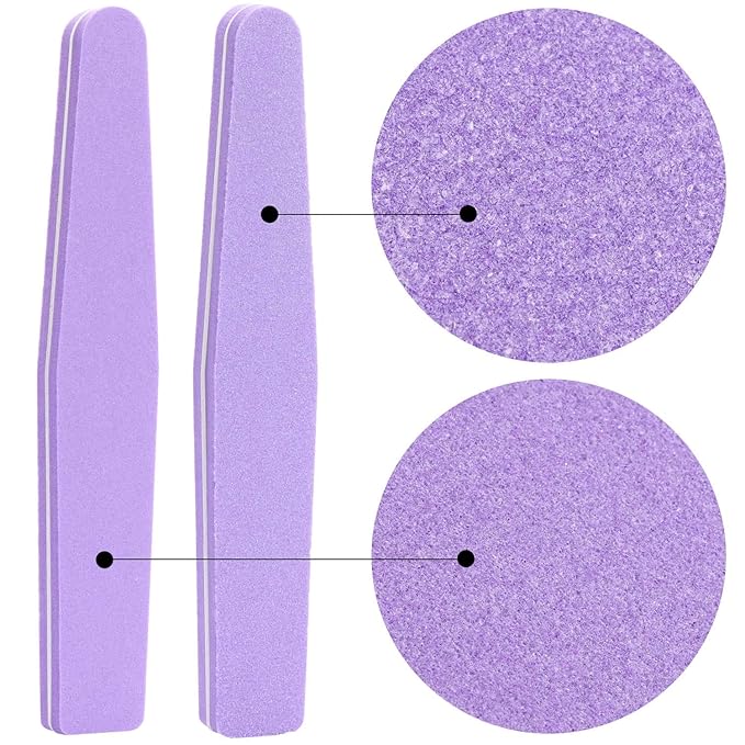 20Pcs Nail Block Buffer Files Sponge Washable Double Sided 100/180 Sanding Buffing File(Purple)