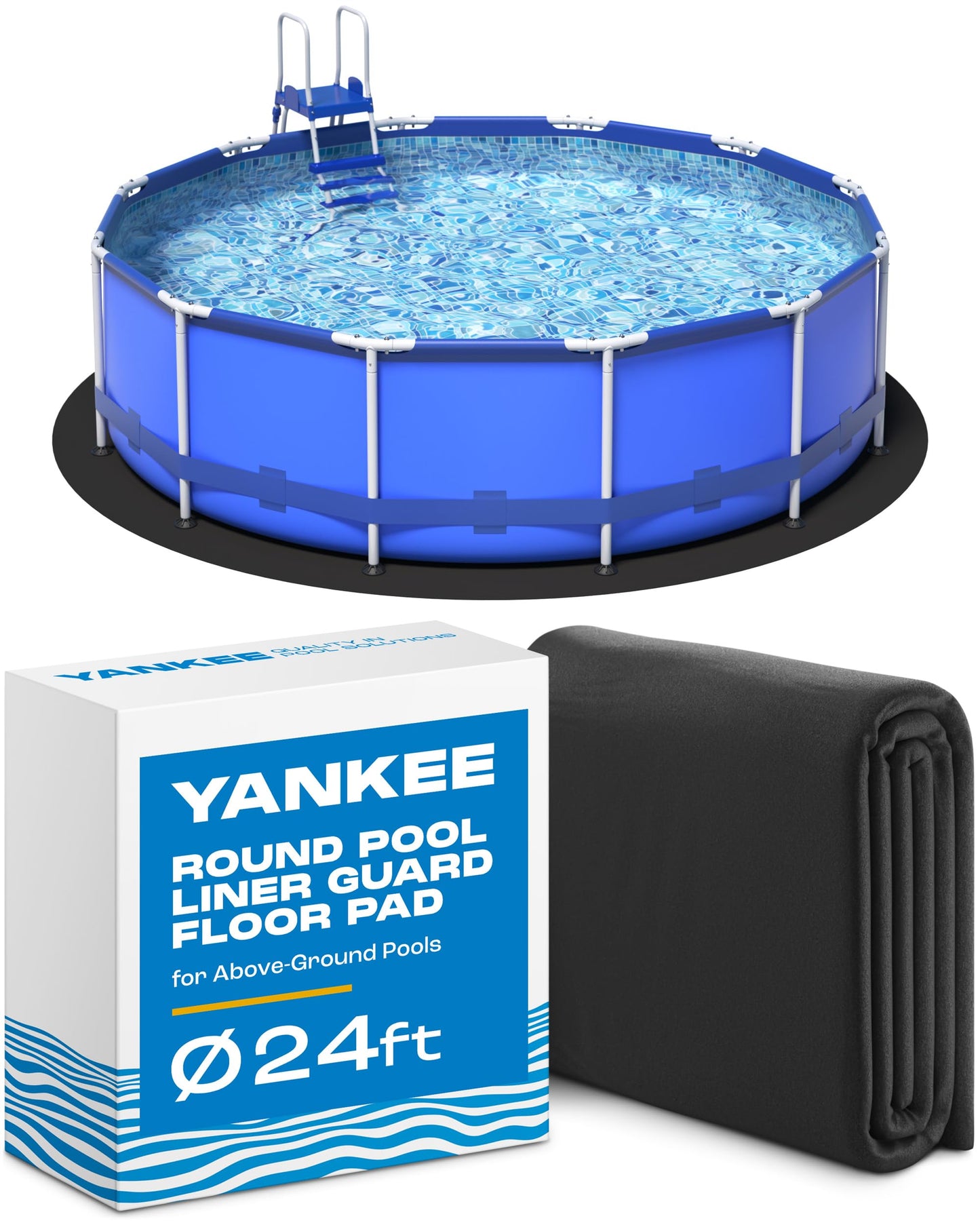 Yankee Pool Liner Pad, 24 Ft Round Puncture Proof Pool Mat, Above Ground Pool Liner Protector Against Tearing, Grass, Under Pool Pad to Prolong Swimming Pool Liner Life