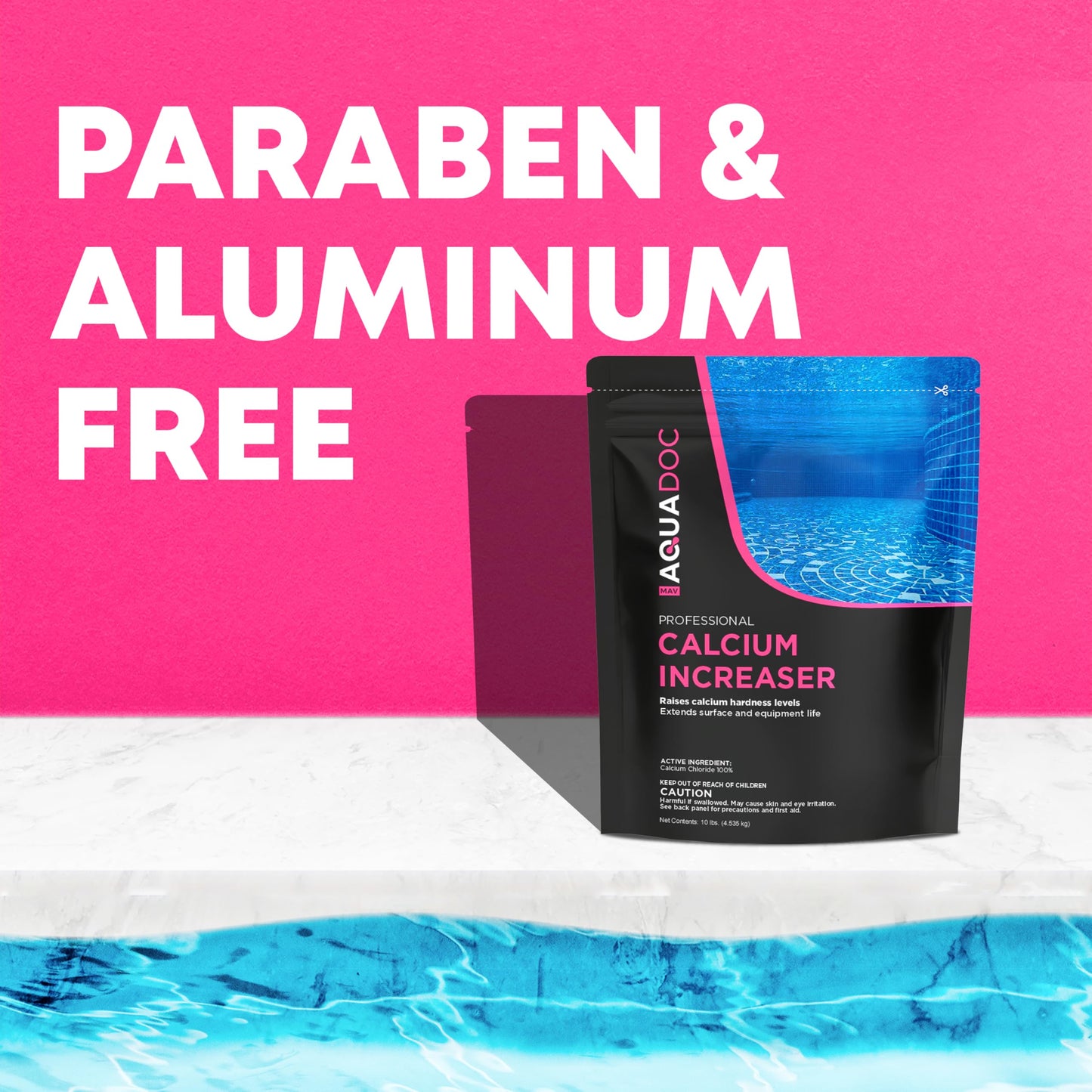 MAV AquaDoc Pool Calcium Hardness Increaser - 10lb - Fast-Dissolving Calcium Chloride for Swimming Pools - Made in the USA