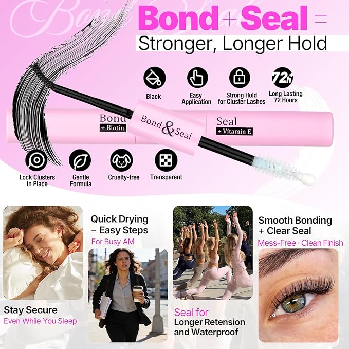 Yawamica Lash Clusters Kit 320pcs Eyelash Clusters D Curly 9-16mm 40D Individual Lashes Wispy Lash Extension Kit with Bond and Seal and Lash Remover and Lash Applicator for Eyelash Extension Beginners