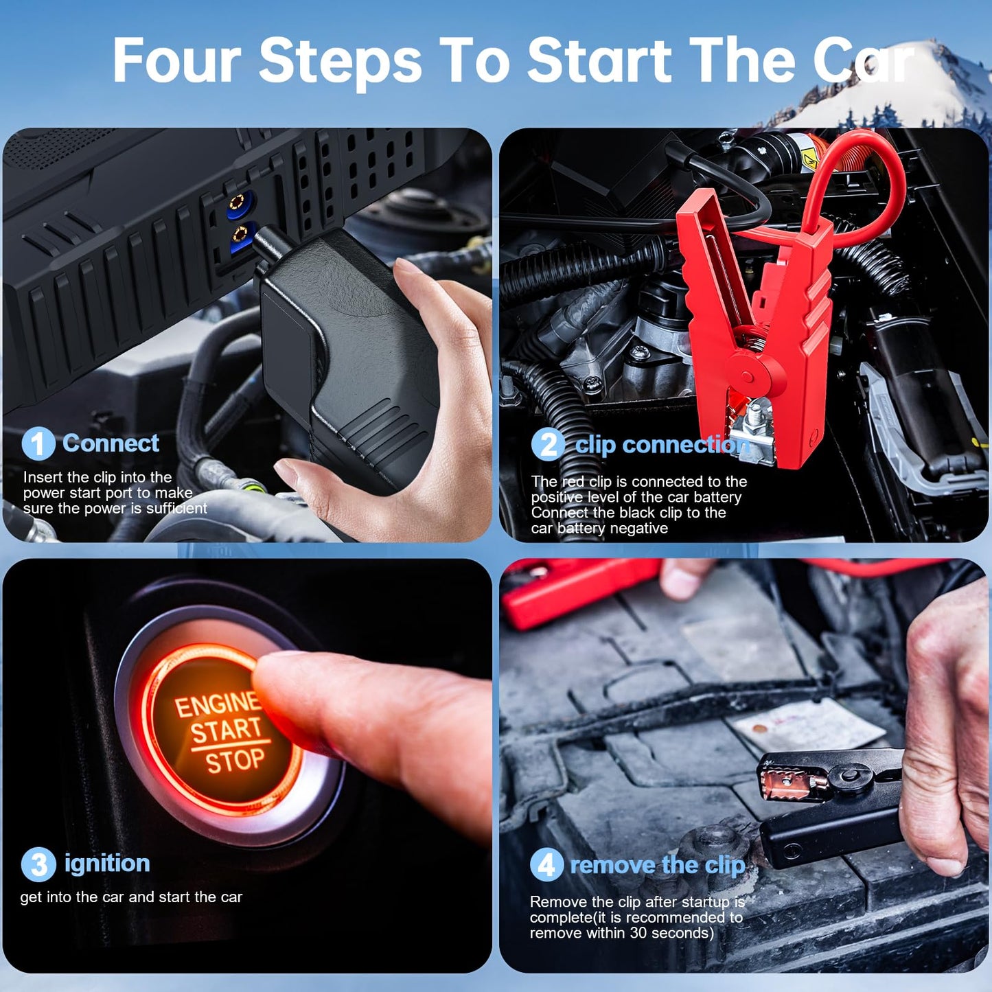 5000A Jump Starter with Air Compressor,A1 Car Jumper Starter with 150PSI Tire Inflator 12V Jump Box with LCD Display,Flashlight,Storage Case (Up 10L Gas/8L Diesel Engine