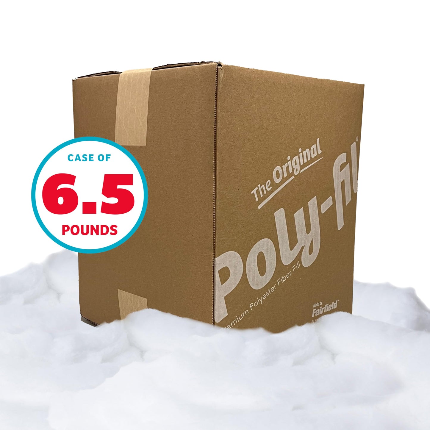 Fairfield The Original Poly-Fil, Premium Polyester Fiber Fill, Soft Pillow Stuffing, Stuffing for Stuffed Animals, Toys, Cloud Decorations, and More, Machine-Washable Poly-Fil Fiber Fill, 6.5 lbs. Box