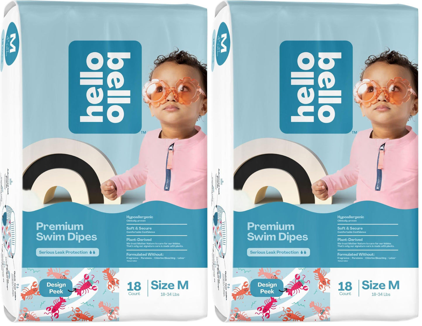 Hello Bello Premium Swim Diapers I Affordable and Eco-Friendly Disposable Swim Dipes for Babies and Kids I Size Medium,(Pack of 36)