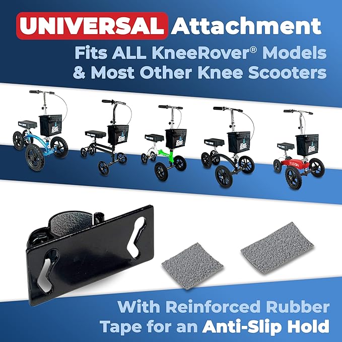KneeRover Deluxe Knee Scooter Basket Accessory with Large Capacity - Knee Rover Basket Attachment Includes Universal Bracket Mount - Fits Most Knee Scooter Walker Models