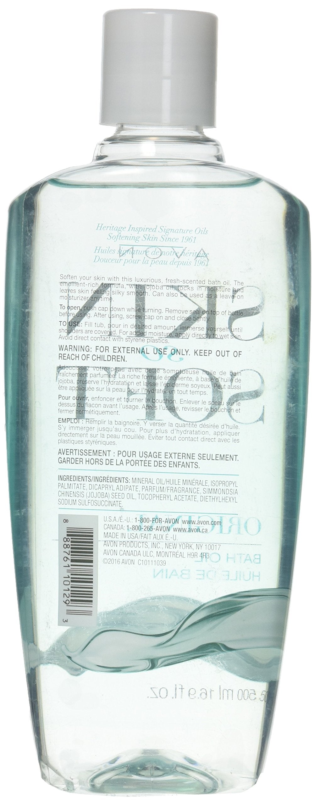 AVON Skin So Soft Original Bath Oil for Women, Moisturizing Body Oil with Jojoba Oil for Dry Skin, 16.9 fl oz Hydrating Shower Oil; Perfect as an After-Shower Skin Softener for All Adults