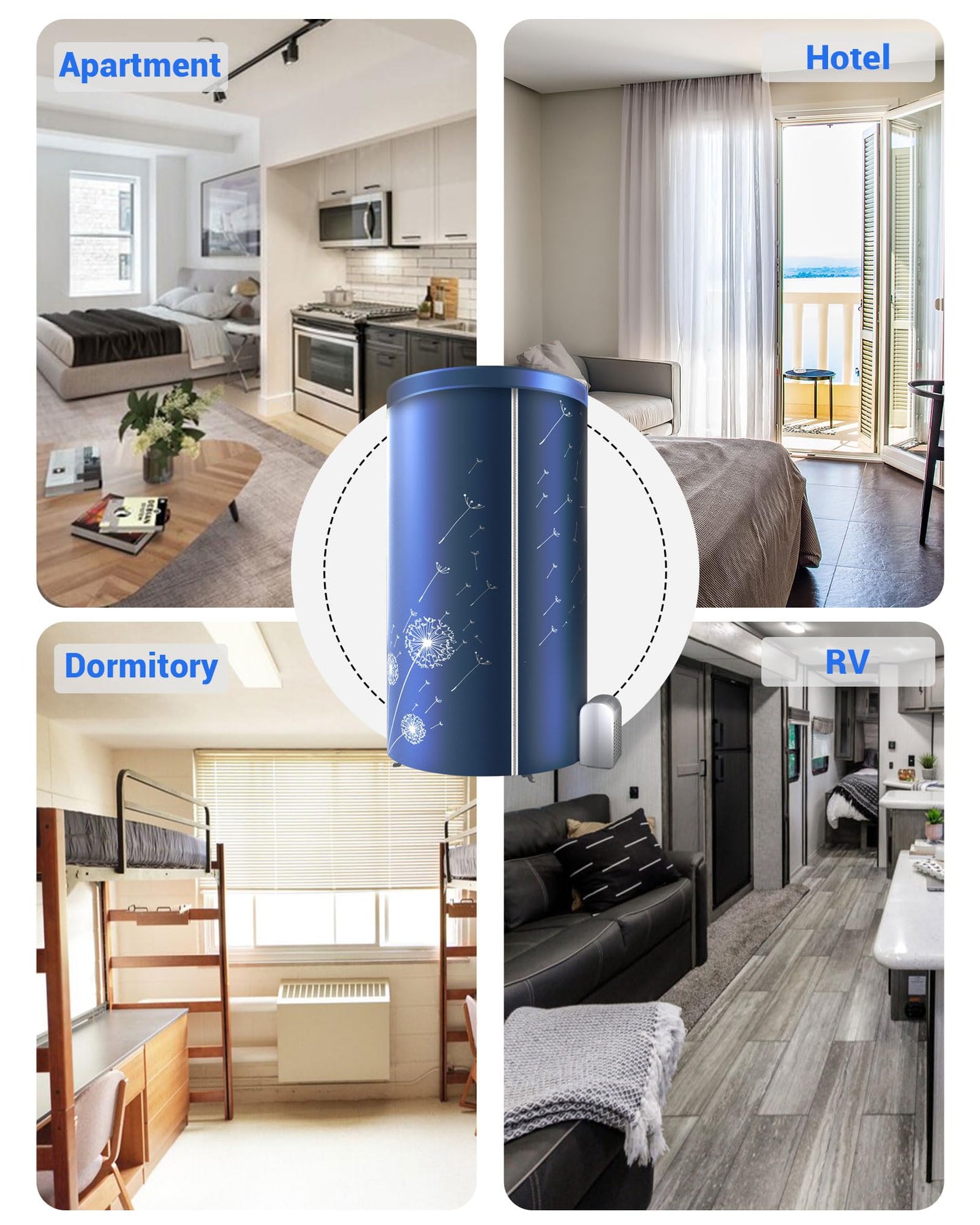 KASYDoFF Portable Dryer, 46Inch-1000W Portable Clothes Dryer for Apartments, Portable Dryers Machine with Storage Bag, Mini Clothes Dryers for Travel, Home, RVs