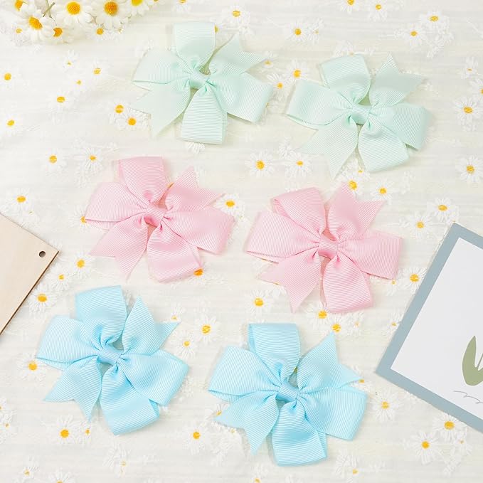 CÉLLOT 80 Pcs 3.5 Inch Boutique Grosgrain Ribbon Pinwheel Hair Bows Alligator Clips For Girls Toddlers Accessories Teens Gifts In Pairs