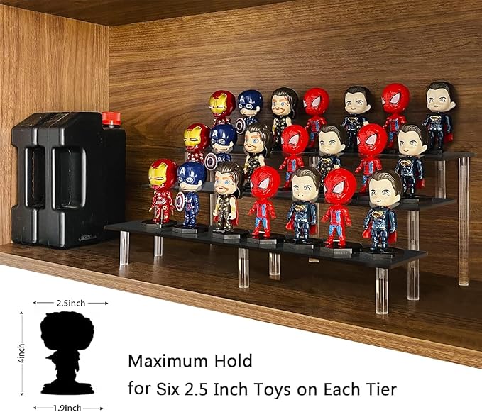 AZEAM 15 3/4 inch Acrylic Riser Black Display Risers Stand Large Collection Organizer Shelf for Cupcake Food Desserts