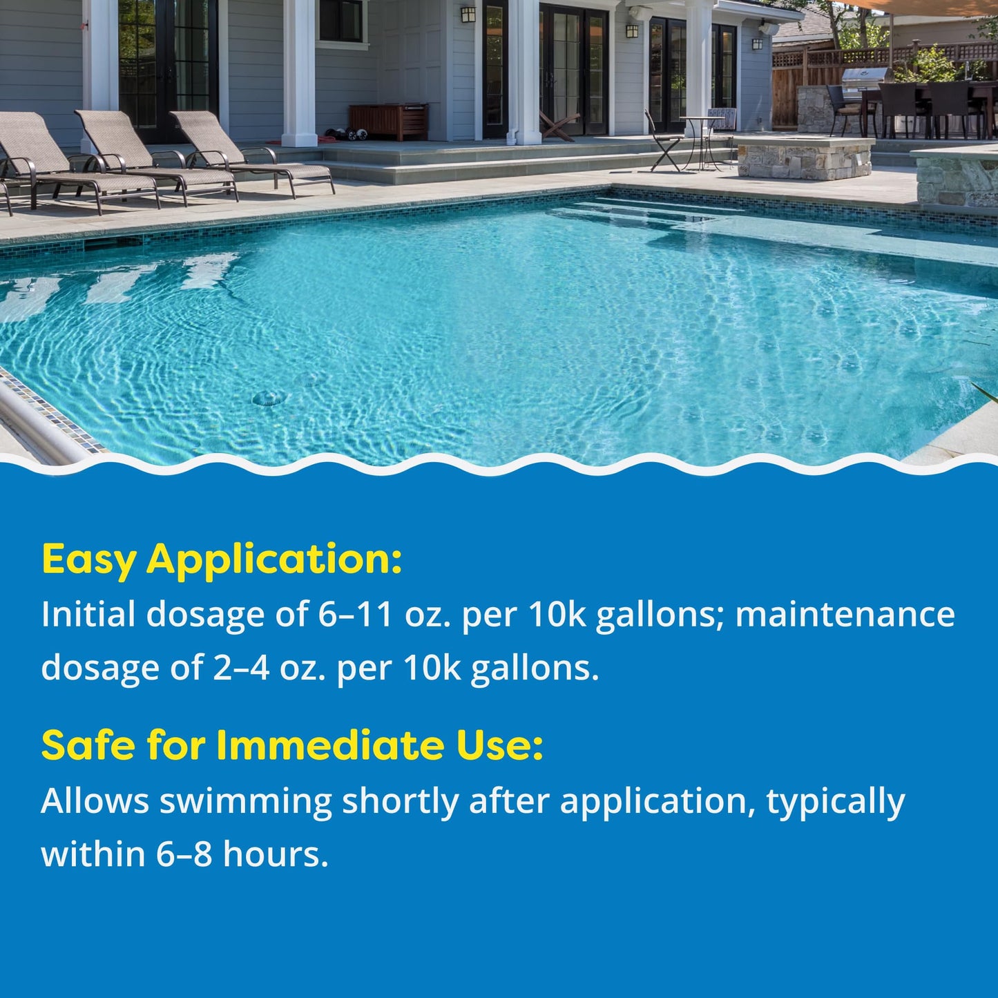 In The Swim Algaecide 60 Plus for Swimming Pools - Non-Metallic, Low Odor, Non-Foaming Algae Bloom Preventative - Chlorine Sanitizer Compatible - 1 Gallon