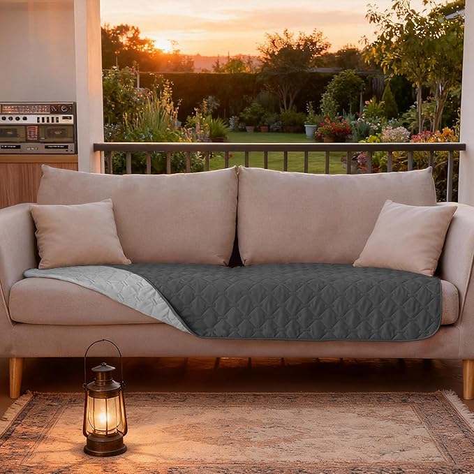 gogobunny 3X Stronger Waterproof Pet Blanket, Scratch Proof Furniture Protector for Dogs Cats, Reversible Cover 30x70 Inch, Dark Grey/Light Grey (Pack of 2)