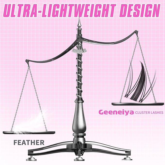 Geeneiya Manga Lashes Clusters Kit DIY Lash Extension, 8-18MM Invisible Lash Clusters, Soft Band Cluster Eyelash Extensions Kit with Waterproof Lash Bond and Seal, Lash Remover, Tweezers for Beginners