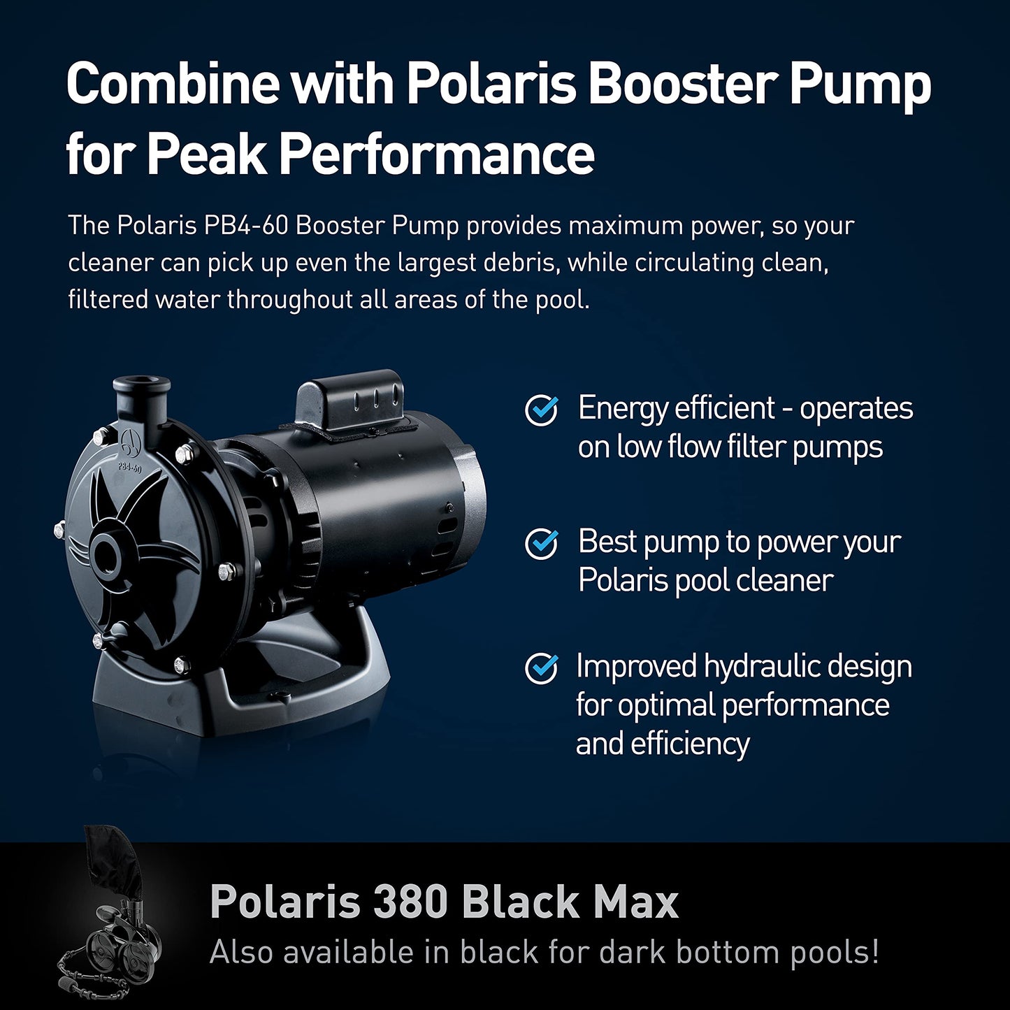 Polaris Vac-Sweep 380 Pressure Inground Pool Cleaner, Triple Jet Powered, 31ft of Hose with a Single Chamber Debris Bag