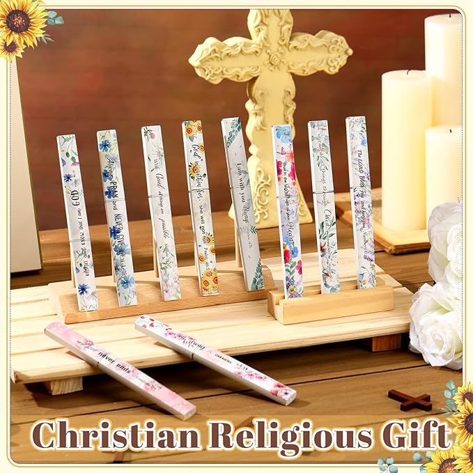 10 Pack Christian Crystal Glass Nail File for Natural Nails Christian Gifts for Women Bulk Bible Verse Scripture Glass File with Case Double Sided Floral Scripture Emery Board Religious Gift