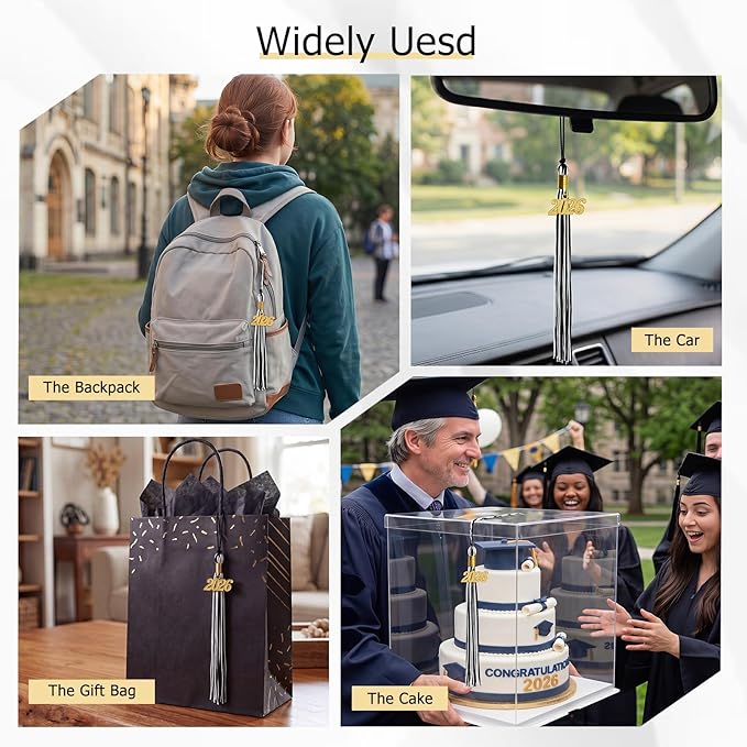 GraduationMall Single&Multiple Color Graduation Tassel with 2026 Year Charm 9"