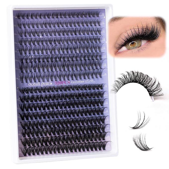 Individual Lashes with bond and seal Lash Remover DIY Lash Extension Kit 320 Pcs Cluster Lashes 10-16mm Natural Light C/D False Eyelashes for Beginner Makeup at Home (20D+50DÃ¯Â¼Â