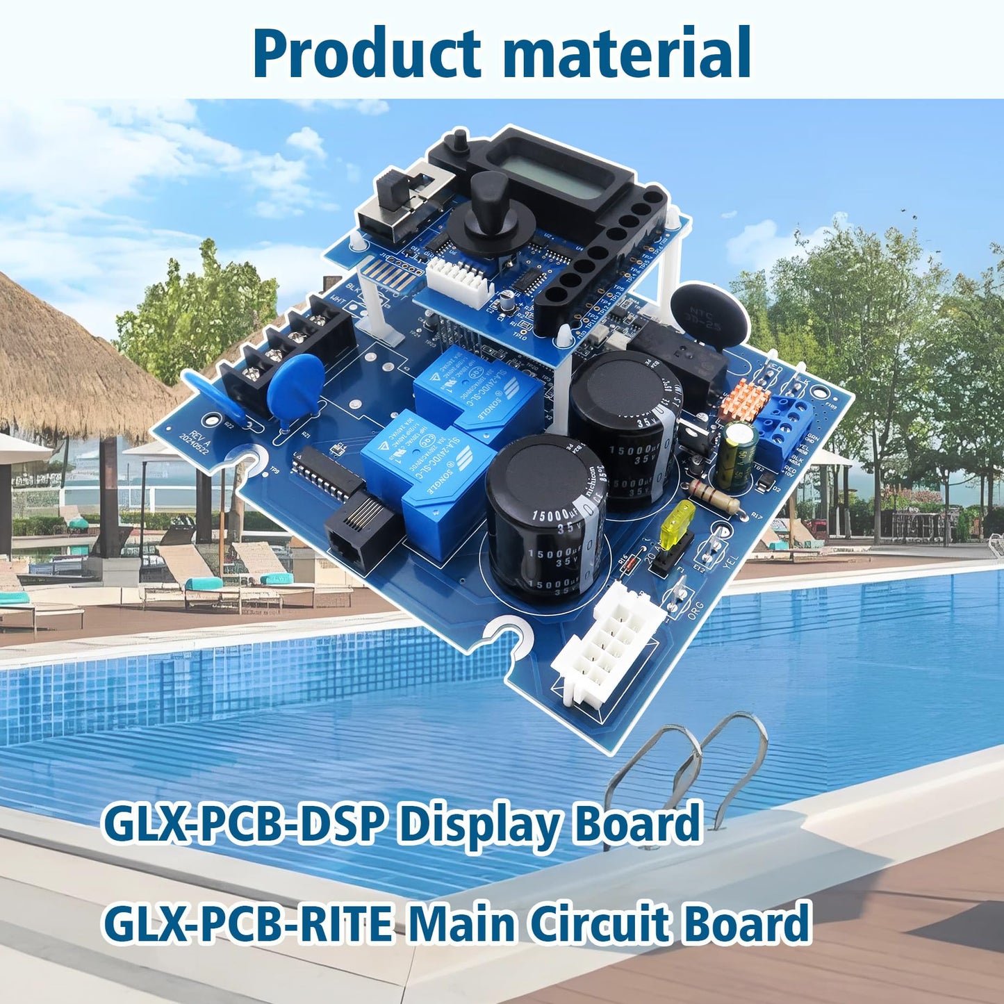 GLX-PCB-RITE Main Circuit Board &GLX-PCB-DSP Display Board Compatible with Hayward Goldline Aqua Rite Salt Chlorine Generators