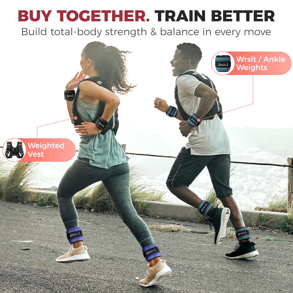 BAGAIL Comfort-Fit Weighted Vest for Woman, Even Weight Distribution, Faster Weight Loss, No-Chafe or Bounce for Walking & Running with Detachable Phone Pouch & Reflective Stripes (Available 5-30lbs)