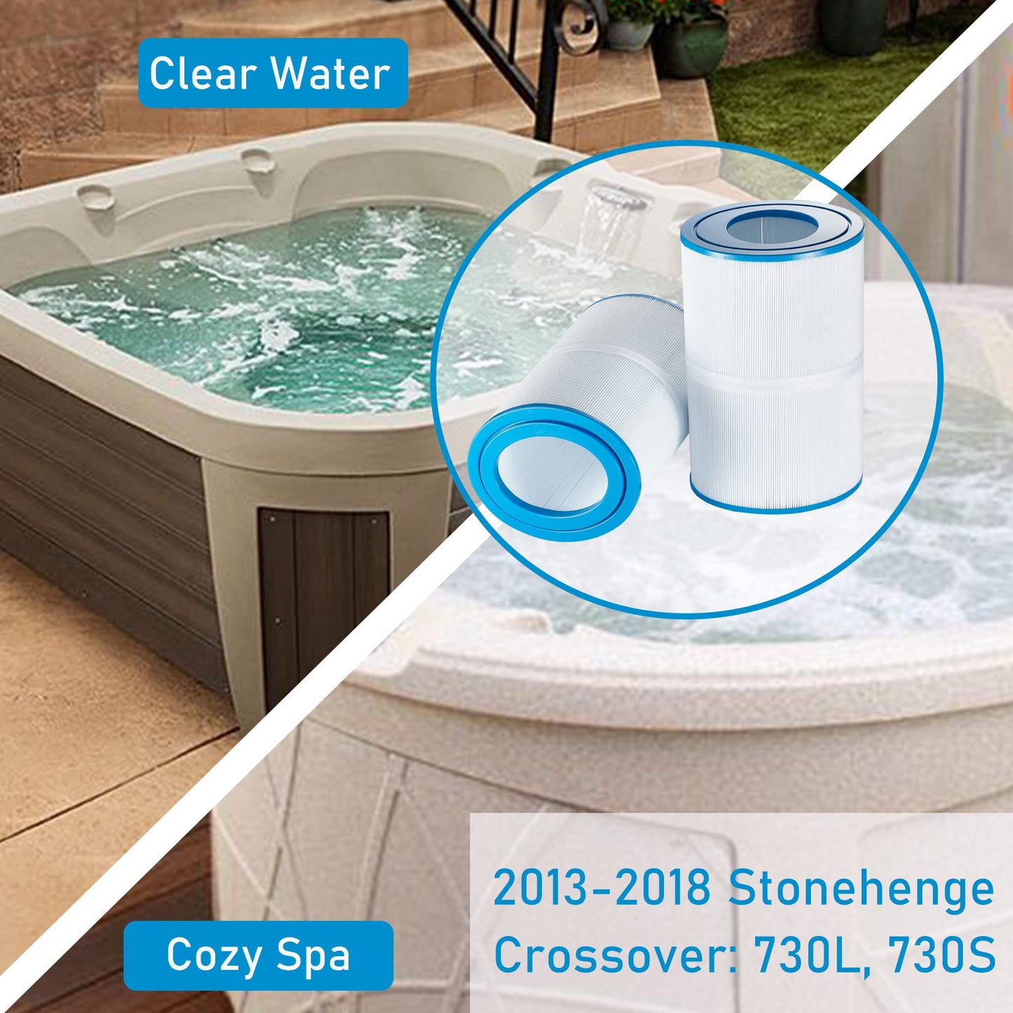 Mamokin Oval Spa Filter PDM30 Replaces Dream Maker Hot Tubs 461269, Filbur FC9940M and Odyssey, Big EZ, EZL, Crossover 730L, 730S Hot Tub Filter - 2 Pack