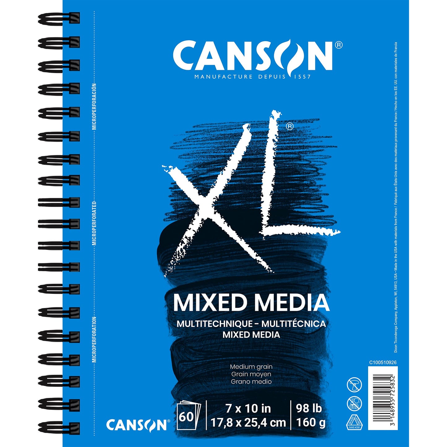 Canson XL Series Mixed Media Art Paper Pad Bundle - 9x12 inches 60 Sheets and 7x10 inches 60 Sheets