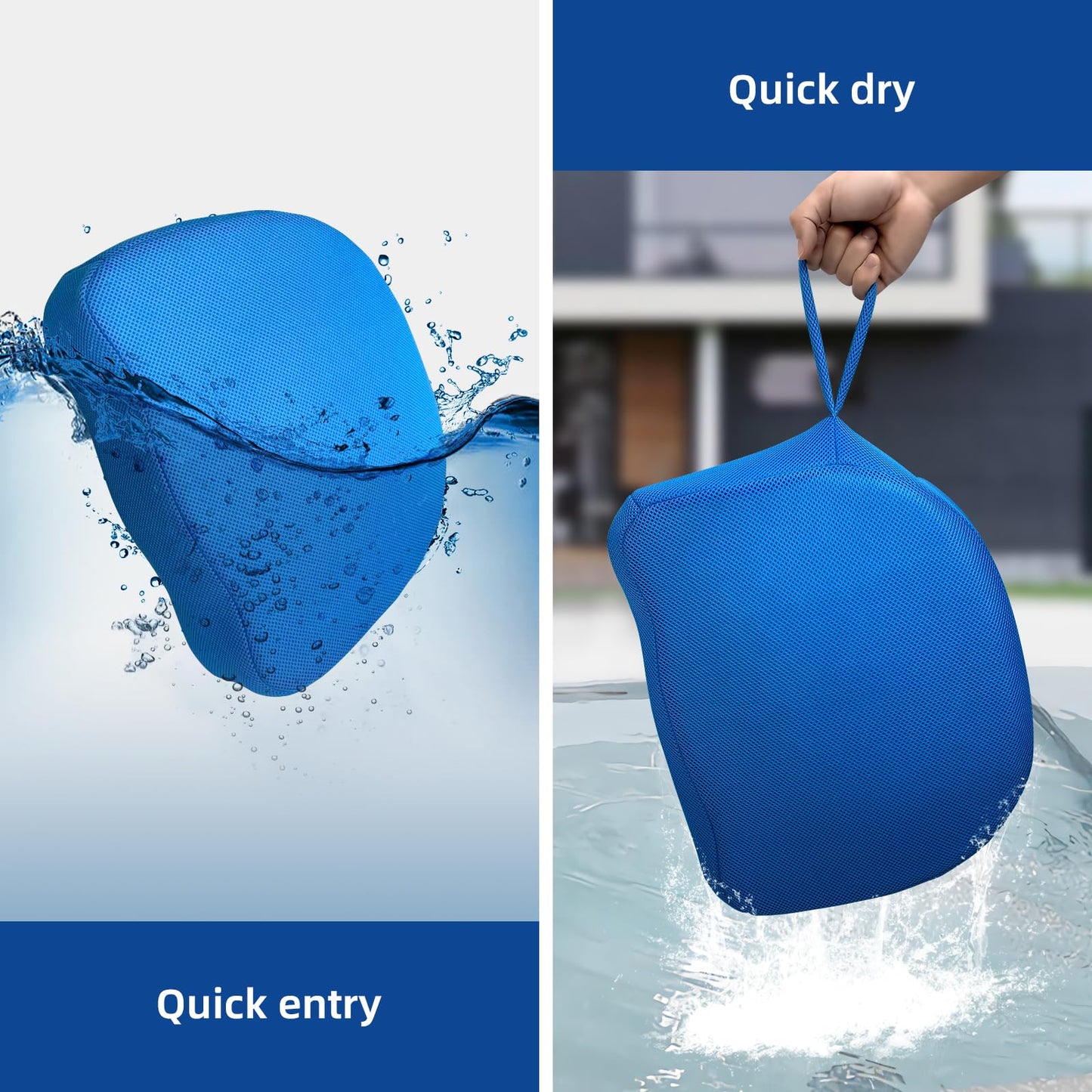 Hot Tub Booster Seat for Adults, Quick-Drying Portable Cushion with Weighted Module for Quick Sinking, Suitable for Hot Tub Booster Seat, Inflatable Hot Tub, Pool (2 Pack Blue)