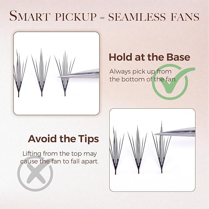 LASHVIEW Premade Volume Eyelash Extensions Mixed Tray Premade Lash Fans Pointed Handmade Thin Base (PFE10)