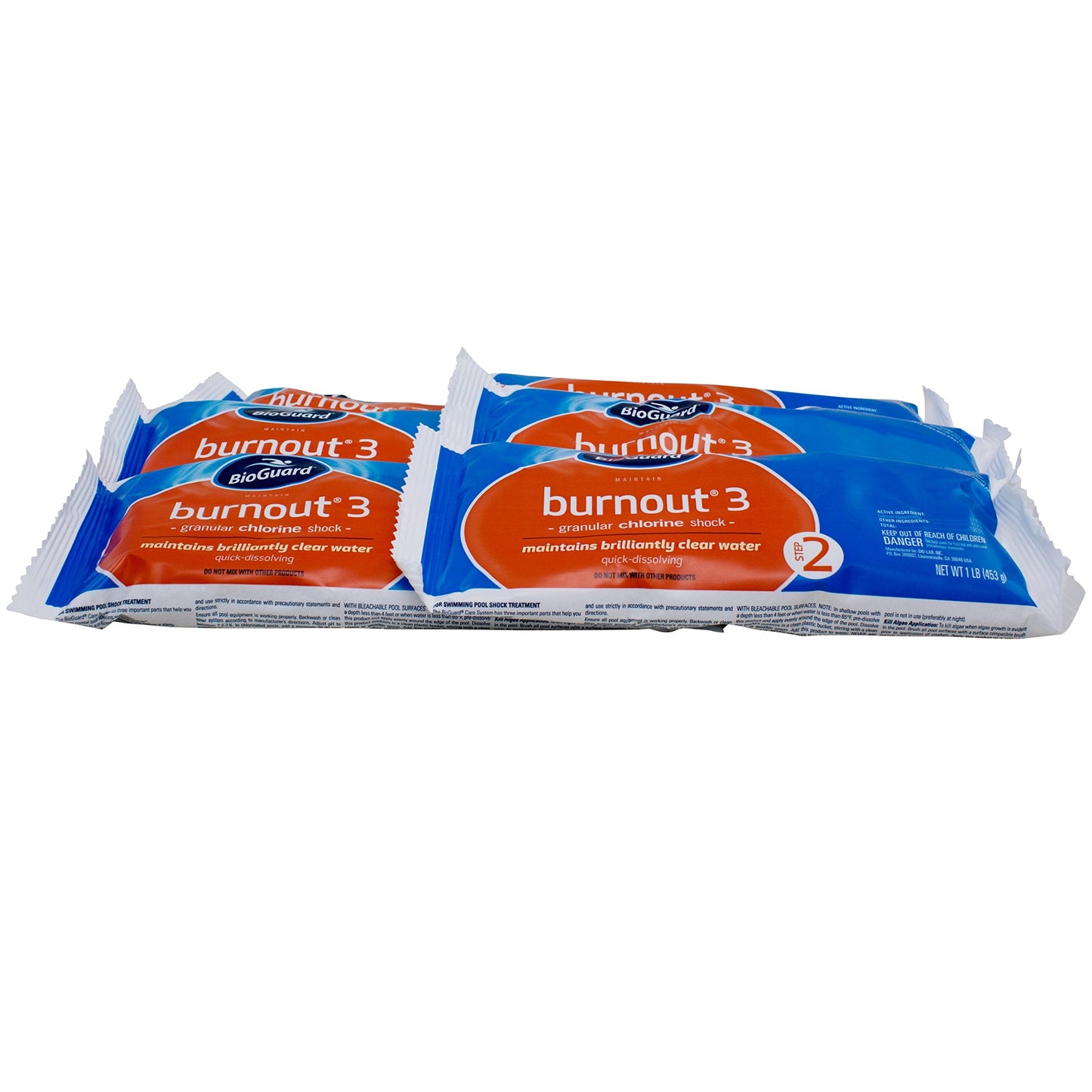 BioGuard Burnout 3, 1 lb, Pack of 6, Quick Dissolving, Maintains Brilliantly Clear Water, Effective for Proper Pool Maintenance