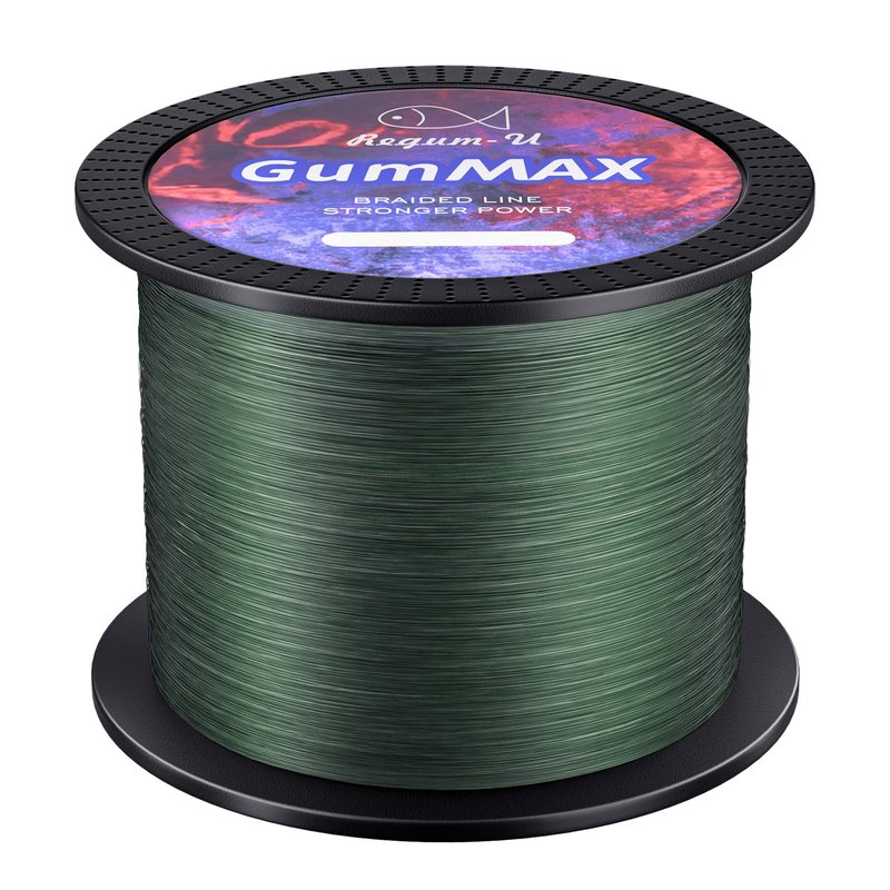 GumMAX 8X Stealth Braided Fishing Line 545 Yards / 80 LB Abrasion Resistant Superline Zero Stretch & Smaller Diameter Confuse & Catch Big Fish Better in Saltwater & Freshwater (Blackish Green)