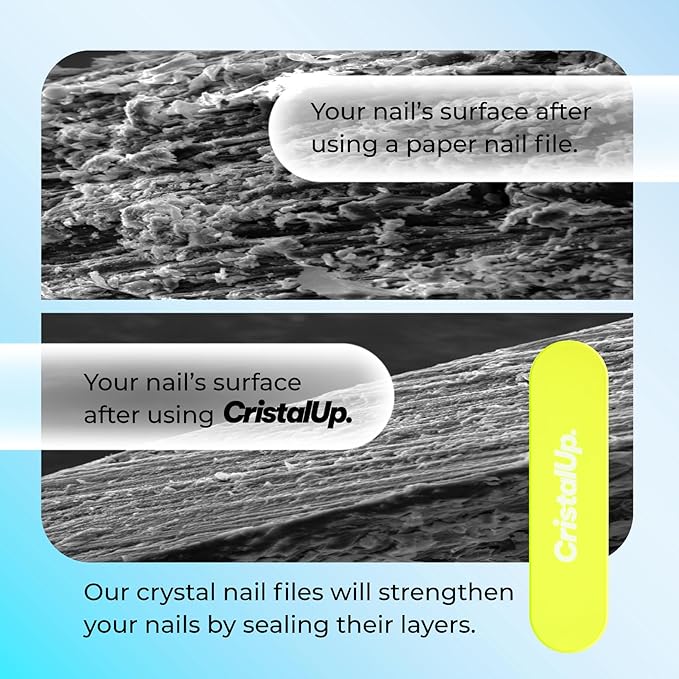 Crystal Nail File 2 in, Mini Glass File Ideal for Wallet, Durable, Gentle on Nails, Perfect for Travel, Home, Office and On the Go, Compact for Quick Touch Ups