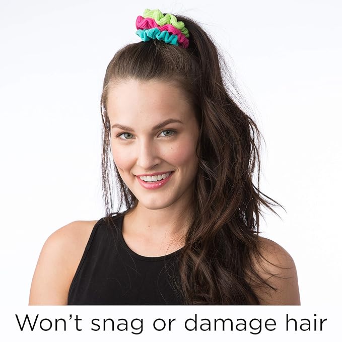 Goody Hair Scrunchie, 8 Count, Assorted Rainbow, Pack of 2 | Ouchless | For Women | All Hair Types | For Ponytails
